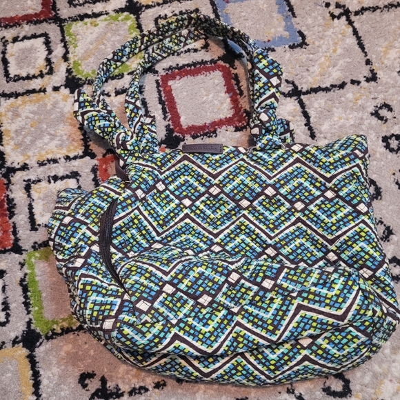 Vera Bradley Retired Rain Forest Hadley Satchel Patterned Tote Bag Multicolor - Picture 1 of 6